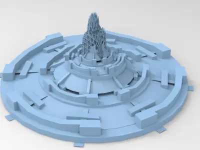 Sci fi garden sphere maze turret Low-poly 3D model