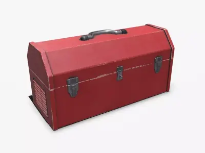 Old Metal Tool Box Low-poly PBR Free low-poly 3D model