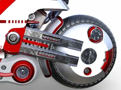 Cyberpunk Girl with bike - Rigged 3D model