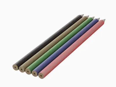 Color Pencils 5 pcs Low-poly 3D model