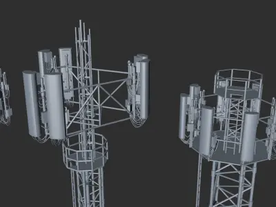 4G 5G Network Cell Transmitter Tower 3D model