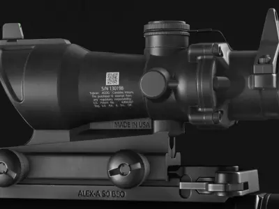 Trijicon ACOG TA01NSN 4x32 Rifle Scope - Game Asset Low-poly 3D model