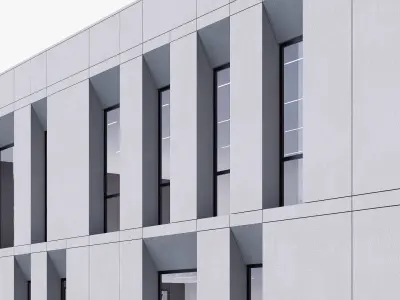 commercial building Low-poly 3D model 6