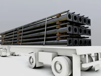 CARGO MODELS FOR TRUCK TRAILER-Polygon Pole Type-1 3D model