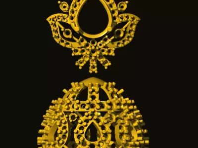 jumka gold ornament 3D print model get