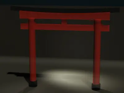 Shrine gate Low-poly 3D model