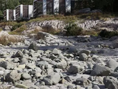  Pile of Large, Smooth Beach Rock Model 