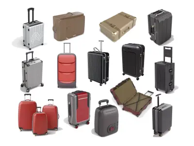  Suitcase Collection 3D Model Pack