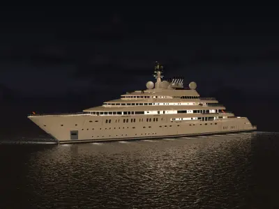 Opera Superyacht Night Scene 3D model