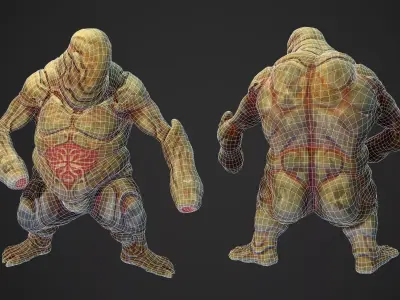 Alien Gunner Horror - 3D character enemy npc lowpoly game ready Low-poly 3D model