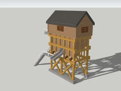 Coaling Tower Station by Outland Models Low-poly 3D model