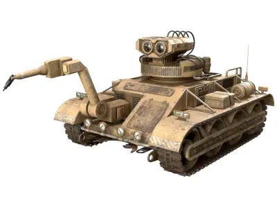 Robot Concept-3-Desert-Dirty Low-poly 3D model