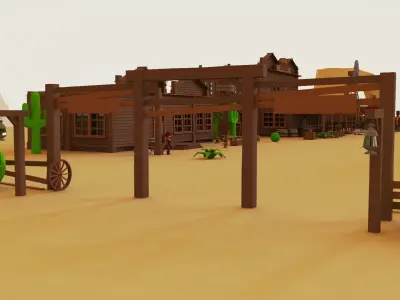 Western Pack - 102 Assets Low-poly 3D model