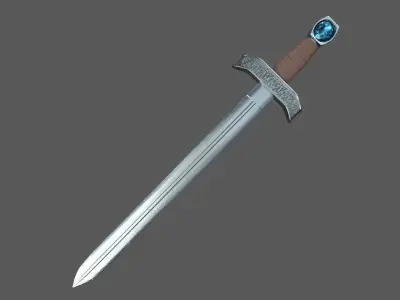 Medieval Sword 3D model 11