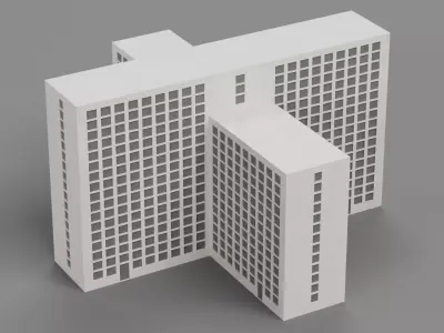 Paper Skyscraper V11 Low-poly 3D model