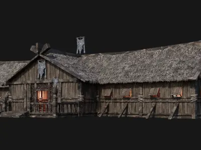 Old Viking House 4K Textures GameReady 185 Low-poly 3D model