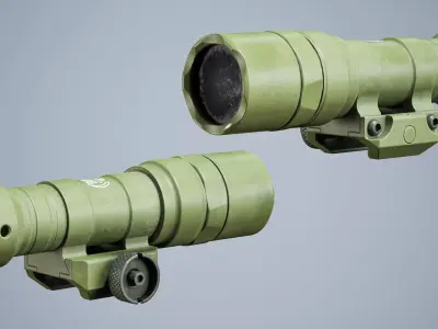 Tactical Flash Light SureFire M300C Compact Led Mounted Low-poly 3D model