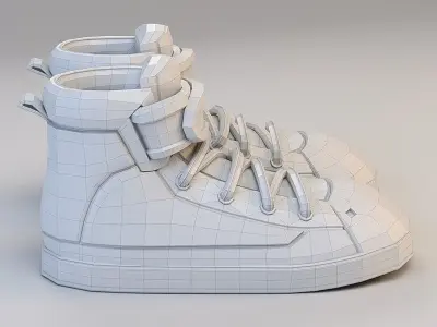 Cartoon Basketball Shoes 3D model purchase