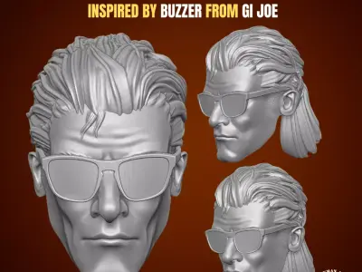 Buzz head for action figures 3D print model