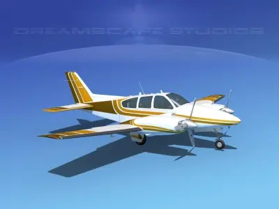 Beechcraft B55 Baron V14 3D model