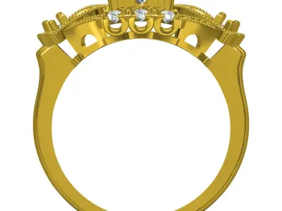 Antique Vintage Style Cocktail Ring 3D print model