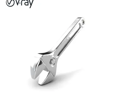 Adjustable Metallic Textured Wrench 3D model pack Low-poly 3D model