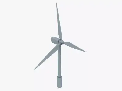 Wind Turbine Low-poly 3D model 3