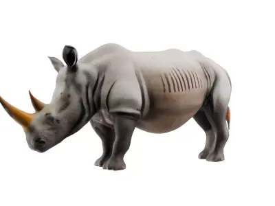 Realistic Rhino 3D Model-low poly model game ready Low-poly 3D model