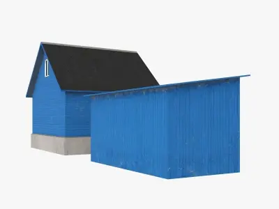 House with garage Free low-poly 3D model