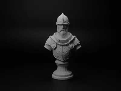 Medieval Knight Bust Chess 3D print model purchase