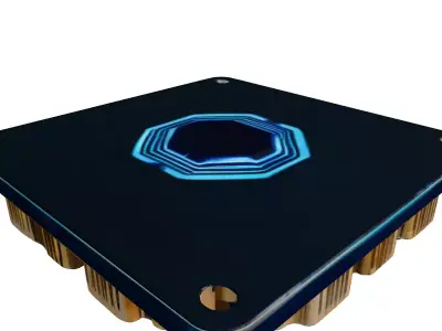 Futuristic Processor Chip Circuit Board 3D model