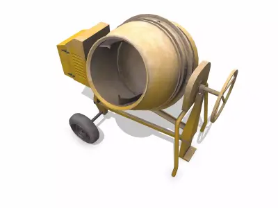 Old Portable Cement Mixer Low-poly PBR Low-poly 3D model