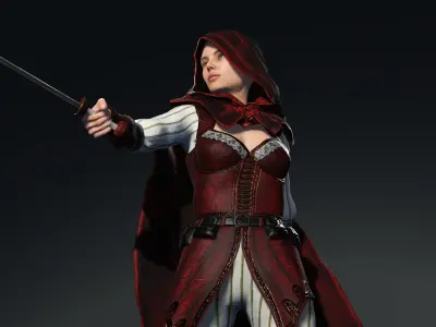 The Templar Assassin Low-poly 3D model
