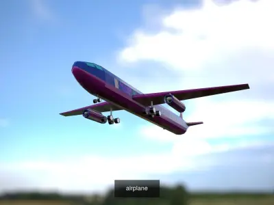 Aircraft lowpoly airplane flying in sky 3D Model Pack