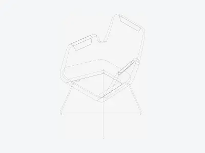 Furniture - Chair - Contemporary - Wire - Legs 2 Low-poly 3D model