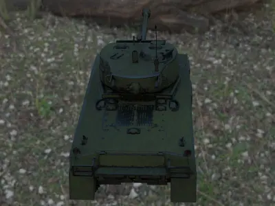 Sherman M4A2 76W Low-poly 3D model