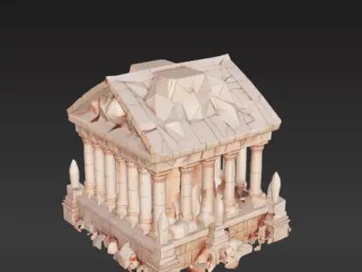 Low-Poly Ancient Temple 3D model