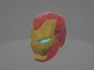 realistic iron man helmet 3D model