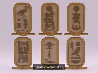 20 Models - Egyptian Symbols - Bundle 01 3D Model Collection