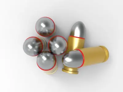 Bullet group of bullets Low-poly 3D model
