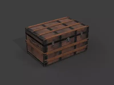 1800s TRUNK-CHEST Low-poly 3D model