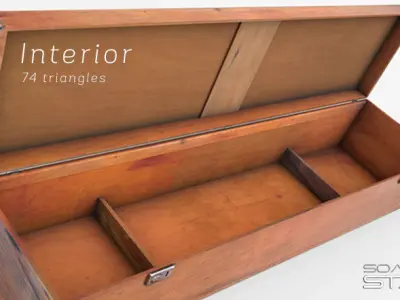 Photorealistic PBR F1A Old Wood Box Case Low-poly 3D model