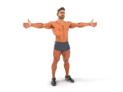 Athletic Male Character Model Pack Low-poly 3D model