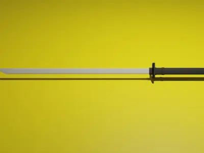 Katana low-poly samurai sword Free low-poly 3D model