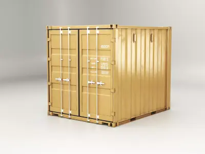 Intermodal Shipping Container 10-foot-long Low-poly 3D model