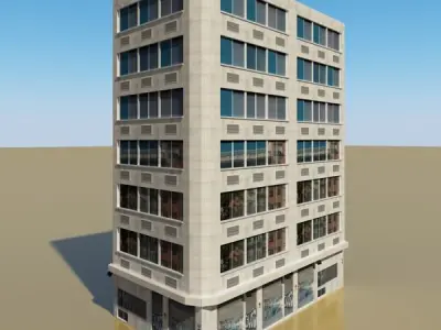 Photorealistic Low Poly Office Building 10 Low-poly 3D model