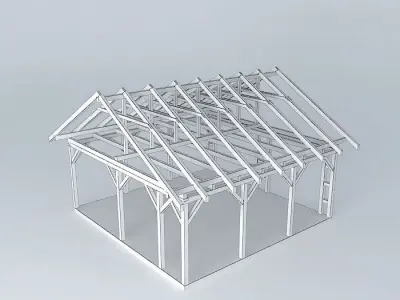 Basic wood frame construction Free 3D model