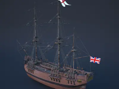 Ship Bounty Low-poly 3D model