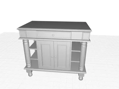 August Grove Collette Kitchen Island 3D model