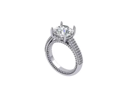 Solitair Ring Bridal set 3D print model 37